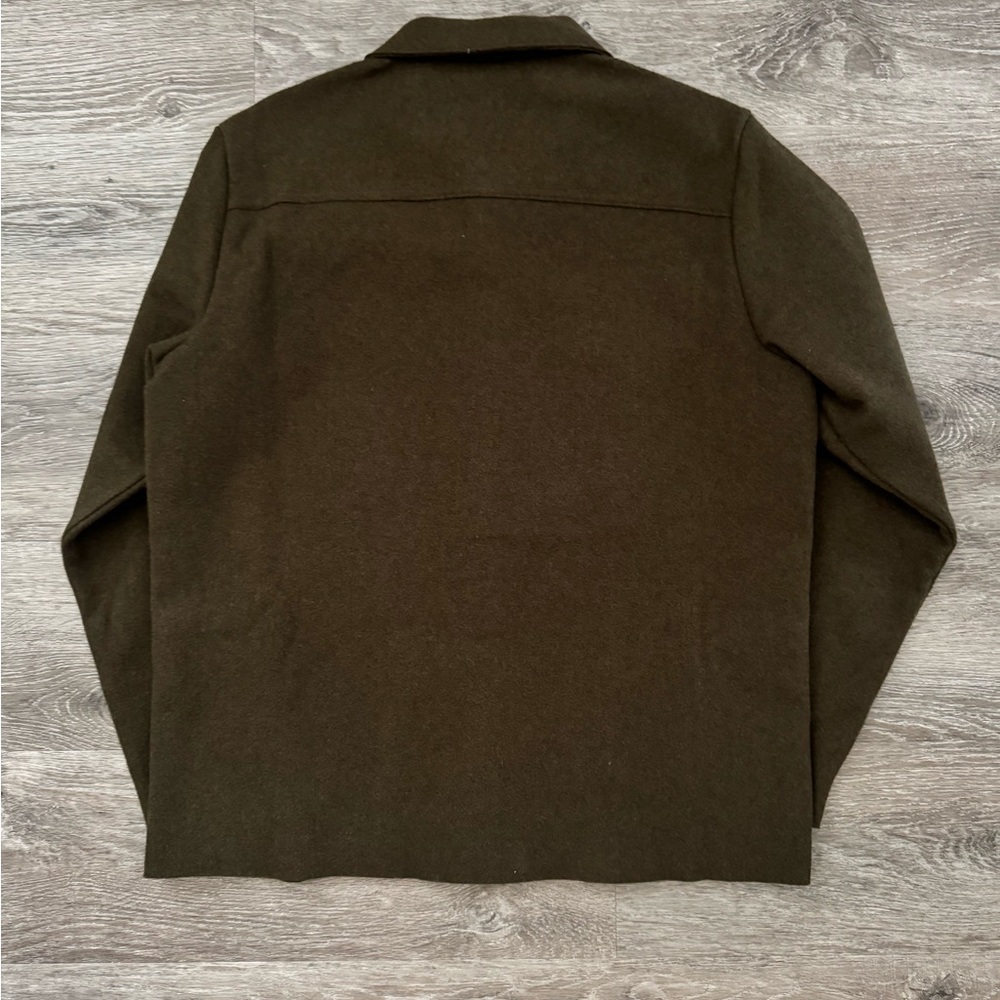 H&M Green Lightweight Shirt Jacket Classic Collar - Picture 4 of 5